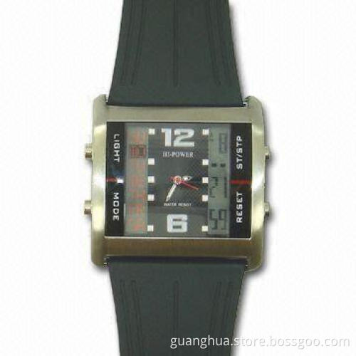 Digital Analog Watch with Deluxe Metal Index Dial